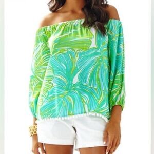 Lilly Pulitzer Enna Off Shoulder Long Sleeve Top XXS